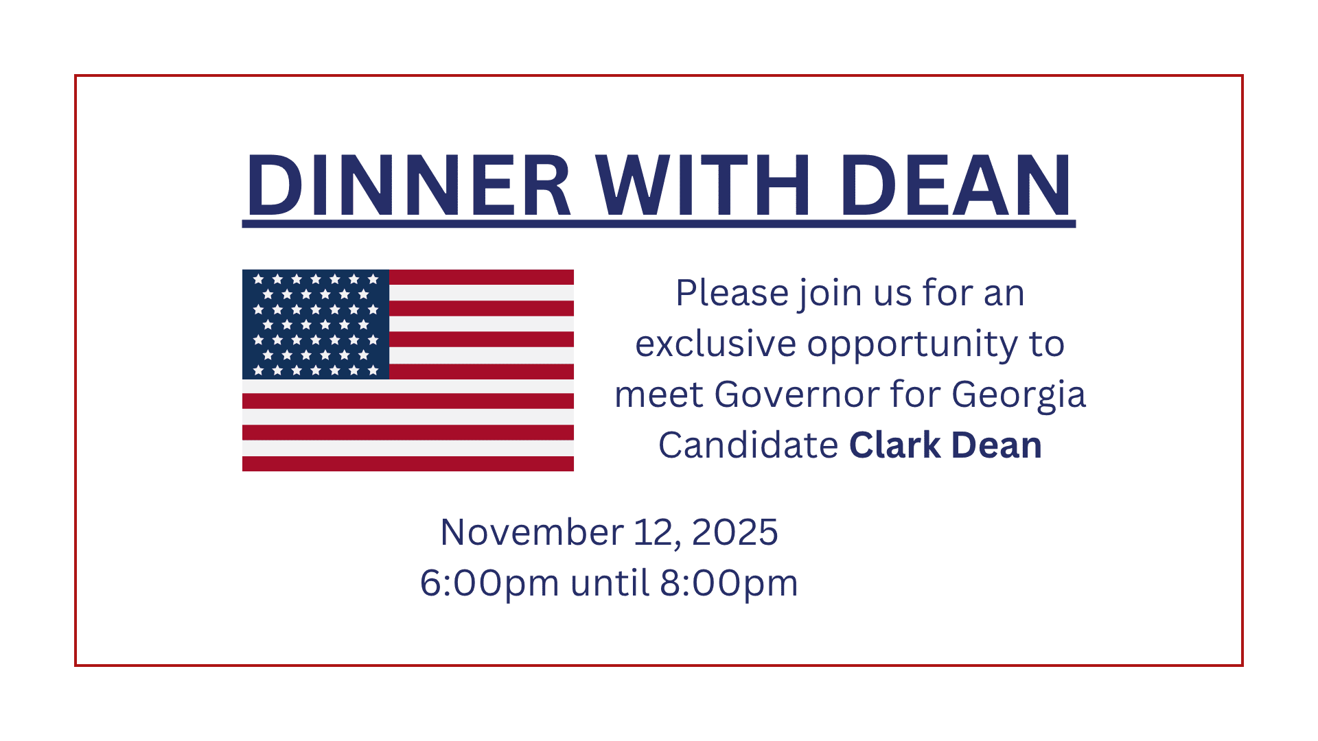 Dinner with Clark Dean